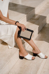 Model holding Jenn Lee Pisa 3-in-1 Bag