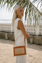 Model wearing Jenn Lee Siena 3-in-1 as crossbody