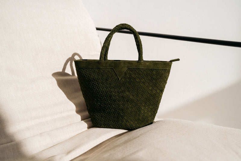 Olive Suede Tote - Jenn Lee